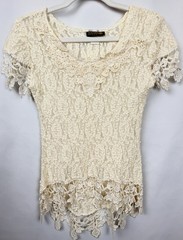 Vintage 80s Express Casuals Lace Top Romantic Ethereal Fairycore Cottagecore USA