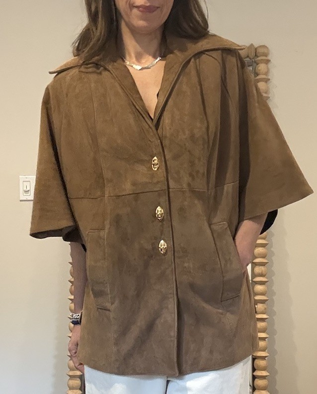 Vintage 70’s Altman Of Dallas Brown Suede Cape