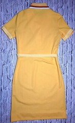 Vintage JC Penney Fashions Pique Collared Belt Shift Waitress Hostess Dress 9/10