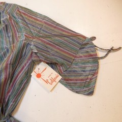 NEW NWT 1960s Deadstock ACETATE NYLON MOD GOGO TINSEL TOP BLOUSE SHIRT Women 44