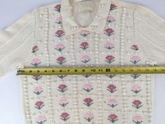 VTG Womens M Andean Imports Cream Sweater Hand Knit Cottagecore Grandma Peru
