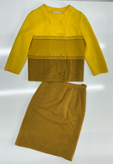 VTG 1950-60s GiBi Italian Hand Loomed Wool Knit Skirt Jacket Set / Women’s XS/S