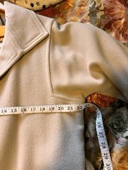 Vintage 1950s Bullock’s Wilshire Full-Length Coat – 100% Cashmere, Creme, Satin
