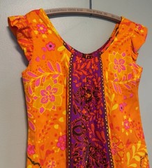 Vintage 1960s Surfside Sportswear Hawaii Dress Dayglo Tiki Sz 10 Floral Mod GoGo