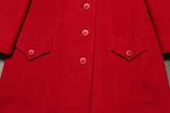 Vintage 60’s USA Union-Made Ruby Red Shagmoor Wool Coat – M / L