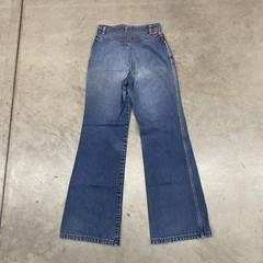 VTG 1970s Chemin De Fer Embroidered Talon Zip Denim Jeans