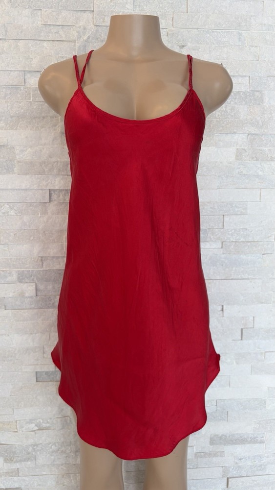 Vtg Silkscreen Red Camisol Lingerie 100% Washable Silk size S