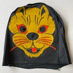 Vintage Antique 1920s Original Cat Halloween Cloth Costume & Mask