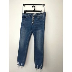 Vervet by Flying Monkey Blue Button Fly Jeans Frayed Hem Size 29