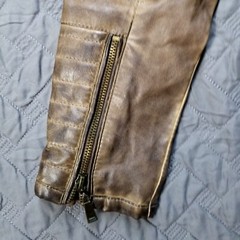 Vintage JOUJOU Polyurethane Textured Kacket Womens Size L Brown Full Zip