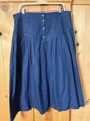 VTG 90s Dark Jean COTTAGECORE PRARIE Cowgirl Skirt NWOT Waist 36” Sz 16 XL