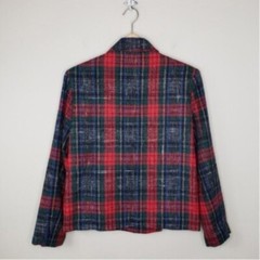 Vintage Paddle & Saddle | Red Green Blue Yellow Plaid Blazer