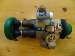 OCTOBER FAST = WESENJAK TIROL GREY BOILD WOOL VEST & BAVARIAN WOOD “BEER” ITEM.