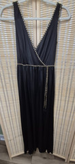 RARE VTG 70s Disco Karida Sheer Black Dress Long Studio 54 Glamour Small Sz 4-6