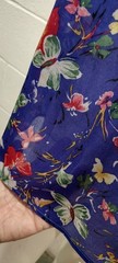 70s Organically Grown Beautiful Blouse Butterflies Watercolor Cobalt Arpeja ART