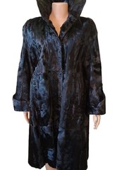 Vintage 1950’s Broadtail Lamb Black Coat Large