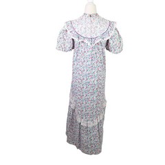 Vintage 70s Liberty House Hawaii white multicolor floral prairie maxi dress 5