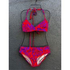 60s Vintage Bright Psychedelic Print Bikini Set Sz SM