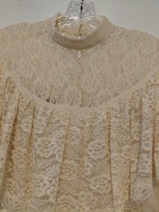 Gunne Sax Vintage 1970’s Cream Lace Wedding Dress Maxi Prarie Western Size 13