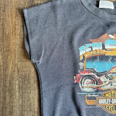 Vintage 80s Harley-Davidson Real Steel Heritage Softail Sleeveless Sweatshirt S