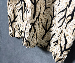 ​VTG 1960s Wool Sheath Dress Branch Design Ivory Swirl Sequins Cocktail Saks? S