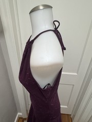 VTG Masquerade Plum Purple Gown Sequin Embroidered Halter Dress Prom Formal 9/10