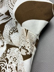 Vintage 70s Pykettes Women’s L Brown White Paisley Short Sleeve Retro Fashion