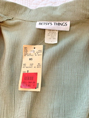 Vintage Betsy’s Things Green Short Sleeve Shirt Shoulder Pads Retro Blouse