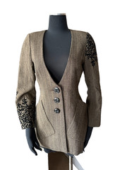 Vintage Christian Lacroix Paris Wool Blazer FR 38/S US Made in France