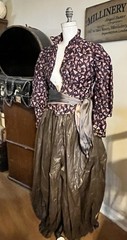 2489🌟Antique RARE 1800s French Harem Pants Boned Top Silk Sash Purple Taupe Dis
