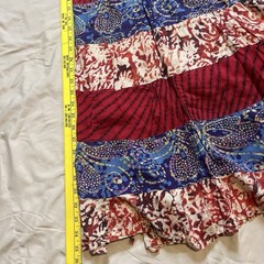 Vintage 90s Neelam Cotton Skirt Free Size Silver Bell Waist Tie Patchwork Boho