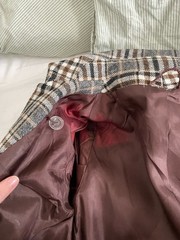 Vintage Womens 70s’ Tailored Grey Plaid Double Breasted Coat (EU34-36)
