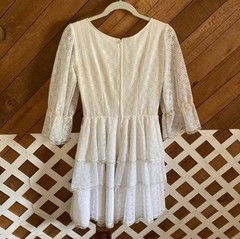 The Square Dance Dress Co ivory tiered eyelet lace dress size 6