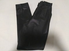 Vintage Cedars Women’s Black Leather Size 6 W24″ Pleated Pants