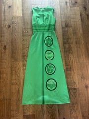 ALFRED SHAHEEN VTG Japanese Kamon Motif Maxi Dress – Tag Sz 10 Union Made 1970s