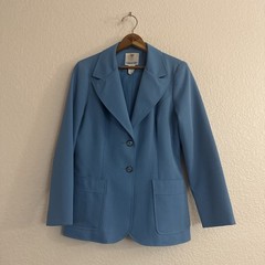 NWOT Vintage 1970s Blue Tailored Blazer Fitted Lined Women’s Leisure Suit
