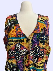 Vintage 90’s Spell Bound Abstract Colorful Sequin Vest Size Large