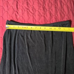 Laura Ashley Tiered Mid-length Black Skirt M Hi-Lo Acetate/Spandex Vintage 1990s