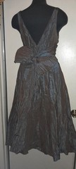 Vtg 90s Y2K Nicole Miller Irridescent Crushed Silk Taffeta Wrap Party Tie Dress