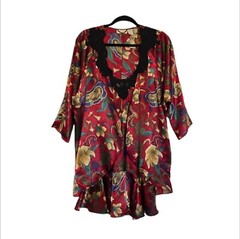 Victoria Secret Women’s Gold Label Floral Night Vintage Dress Robe 2 Pieces Sz M