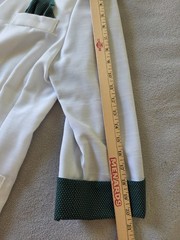 Vintage Women’s White Blazer Seamstress Home Sewn Green Cuffs Pocket Accent