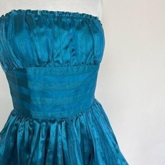 vintage Betsey Johnson y2k teal dress tulle mini prom dress party cocktail glam