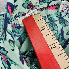 VTG 70’s PYKETTES MOD Blouse Top Floral Dagger Collar Vivid Green Pink Small
