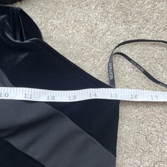 Vintage Velvet Maxi Dress Women 8 Black Halter Stripe Goth Vampy HOCO Prom