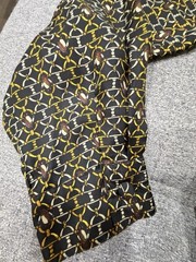 Vintage Studio Silk by Jordan 100% Silk ChainPrintBlouse XL Hidden Buttons Retro