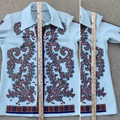 vintage Screen Prints by Rosenbaum hand silk screen print blouse polyester Mod