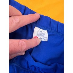 Vintage 1970s Mahopac track gym uniform Blue & Yellow Tank and Shorts Set