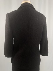 Vintage Boucle Wool suit SIZE SMALL black MYRON LOUIS BOSTON 60s retro pencil