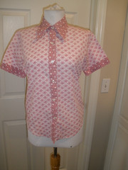 Vintage Women’s Top Purple Floral Joyce Lane 32 (SU45A)