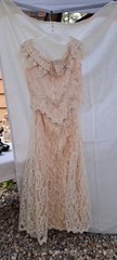 Vintage Loralie Original 2 Pc. Lace Formal Peach Summer Dress Gorgeous! Sz 12